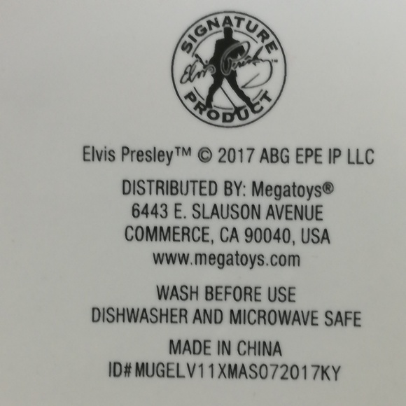 Elvis Mug White with Gold and Print (flawed) - Picture 5 of 5